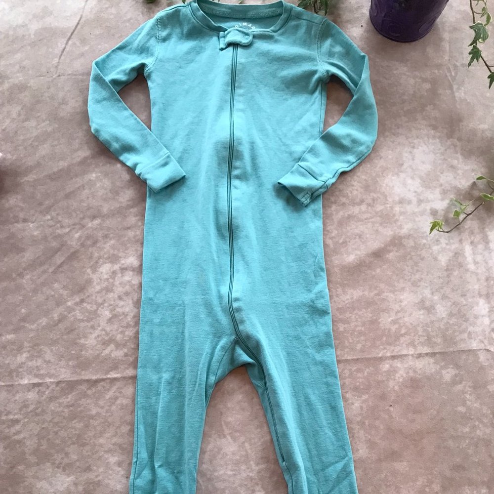 Primary Pool Blue Footless Sleeper Romper 2T